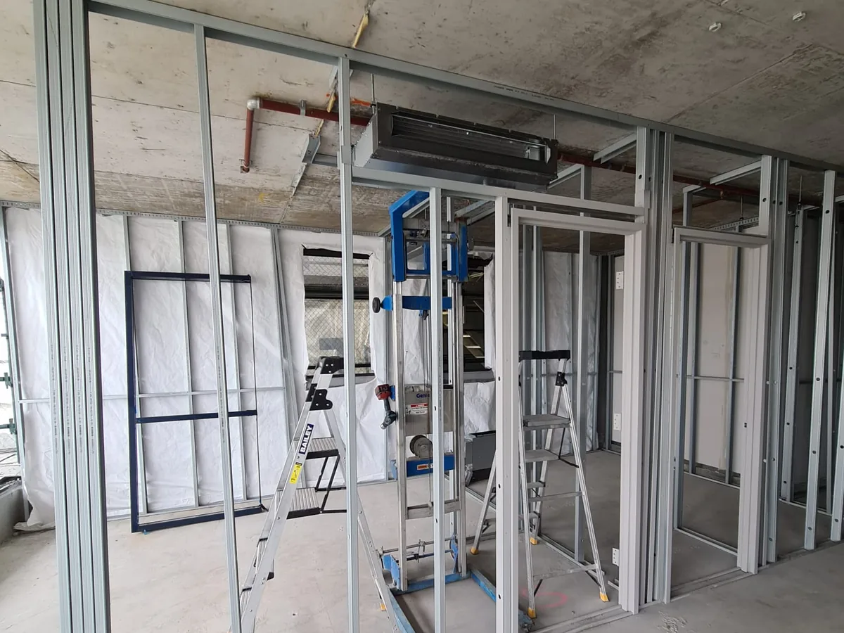 FCU installed within apartment framing